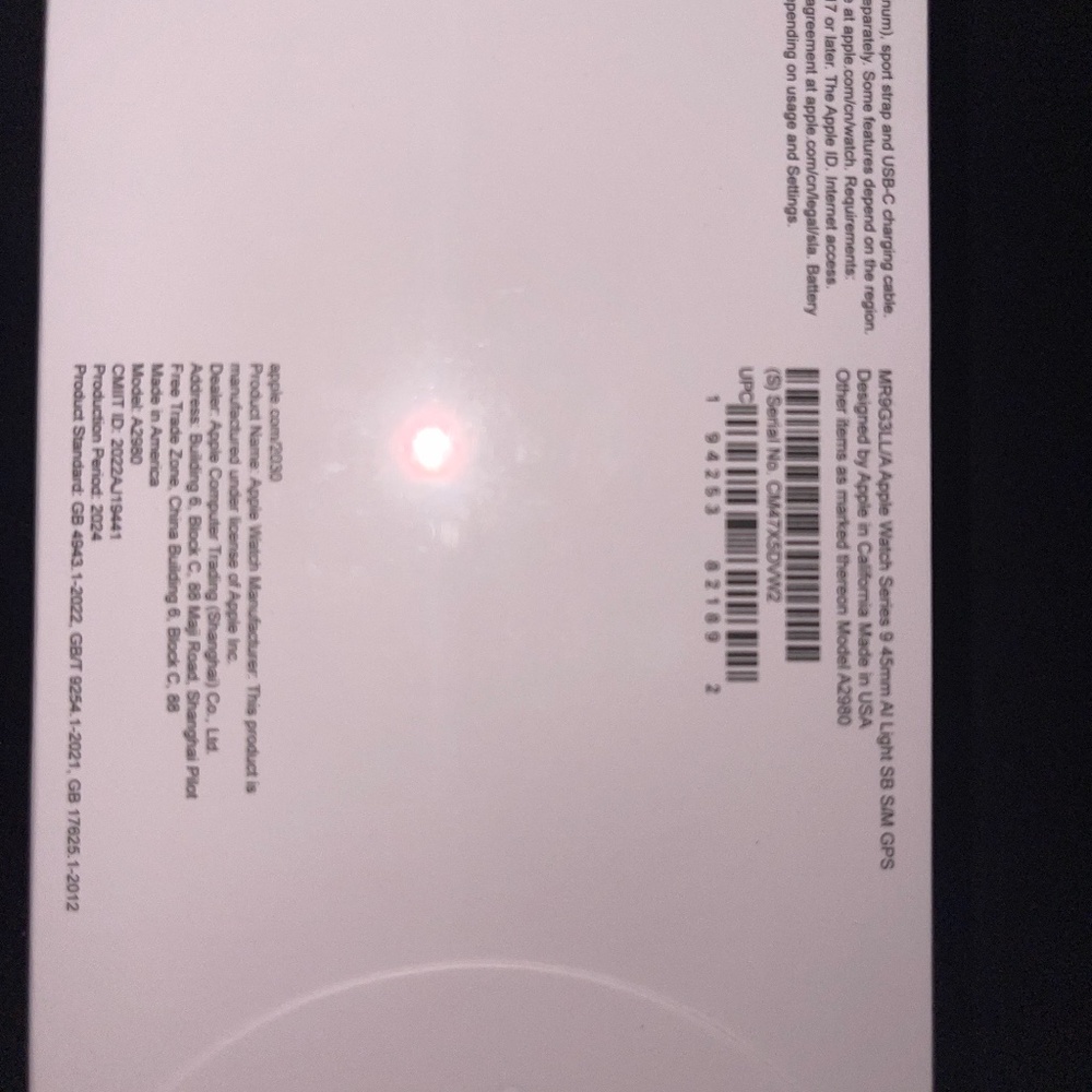 Apple Watch series 9. 45 mm